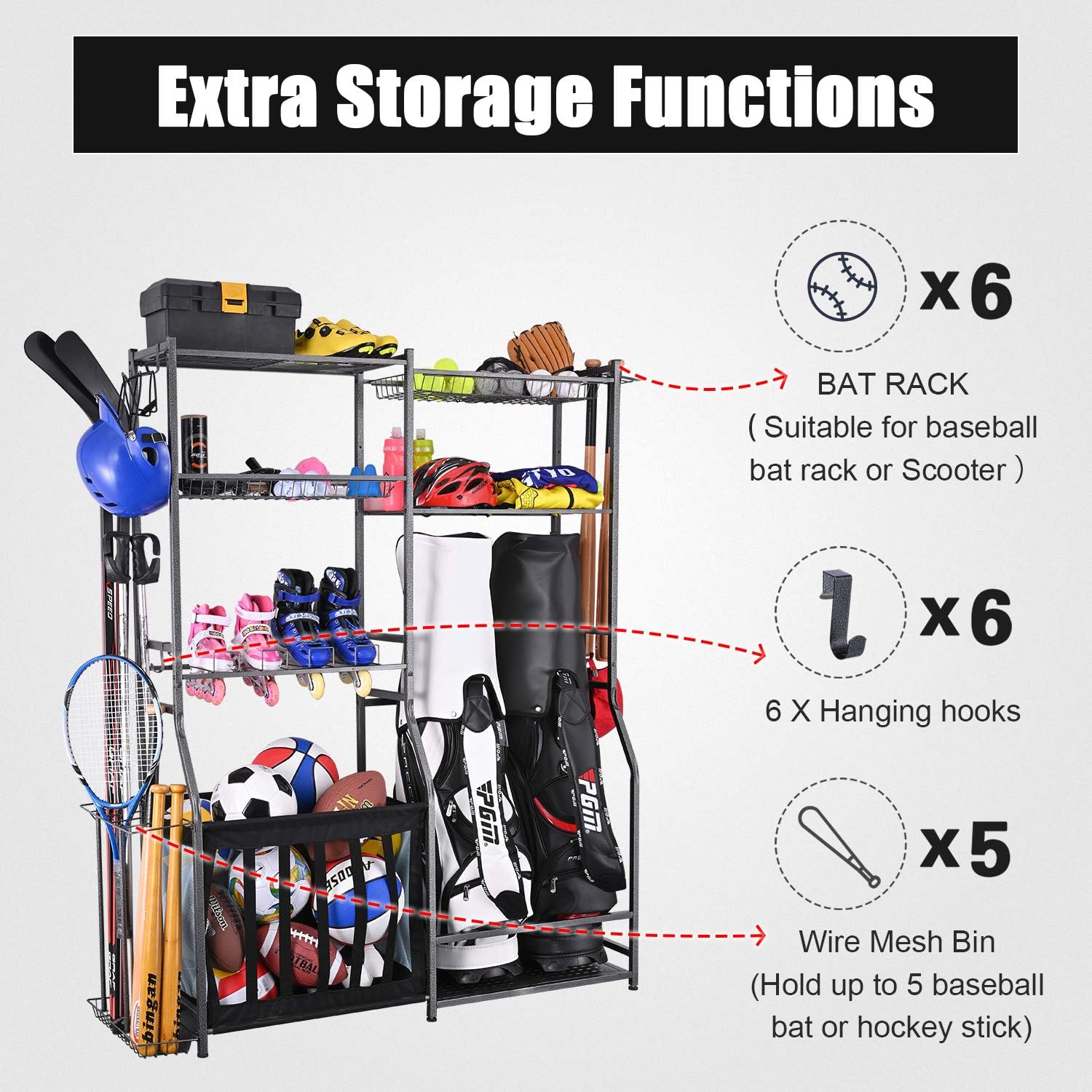 Garage Sports Equipment Storag - Golf Equipment Garage Storage recension och pris