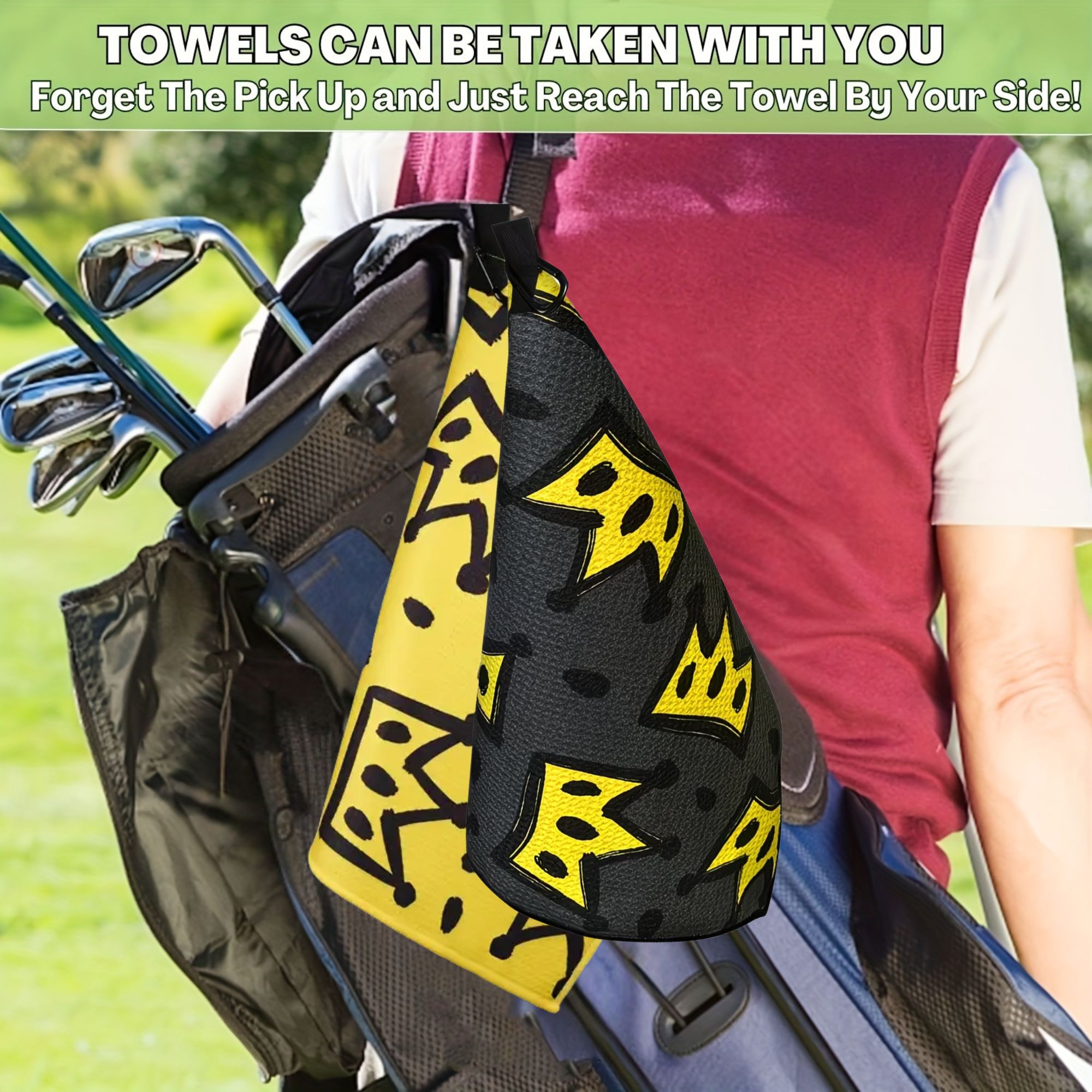 2pcs King Crown Large Golf Tow - Golf Towel Waffle recension och pris