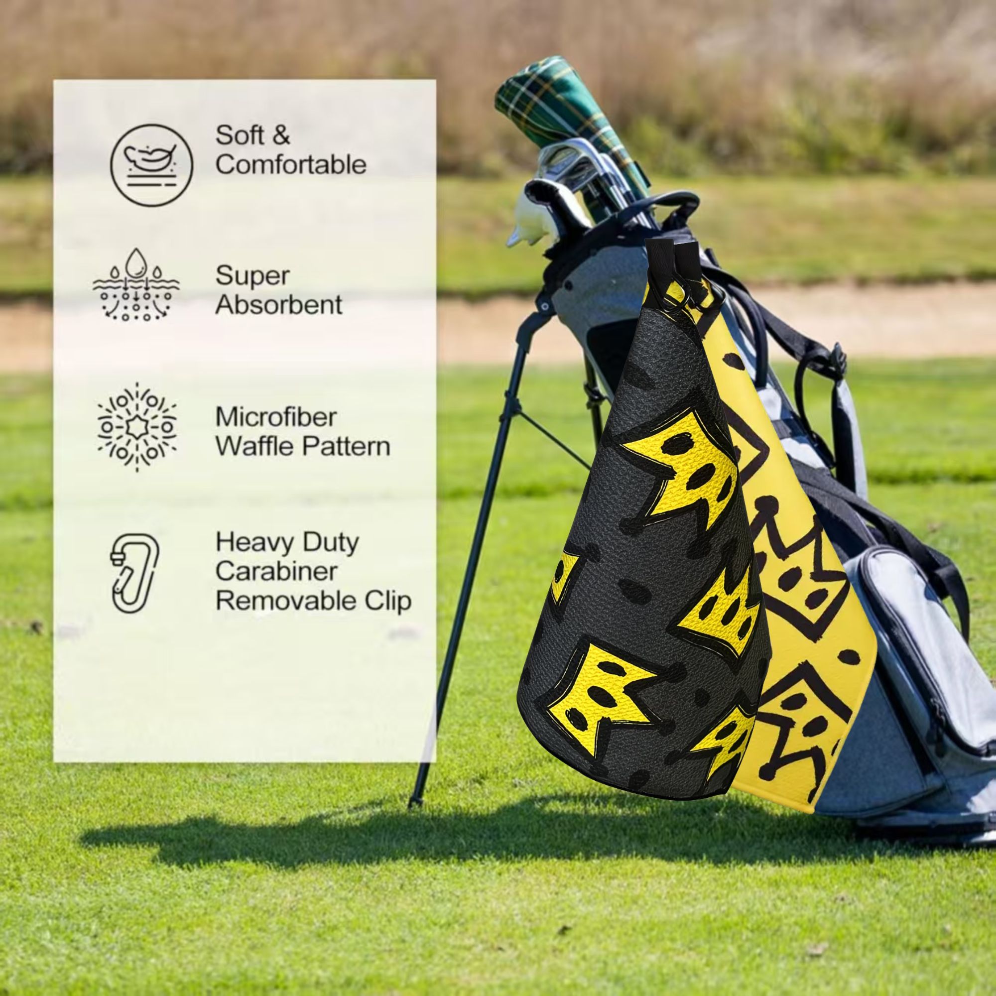 2pcs King Crown Large Golf Tow - Golf Towel Waffle recension och pris