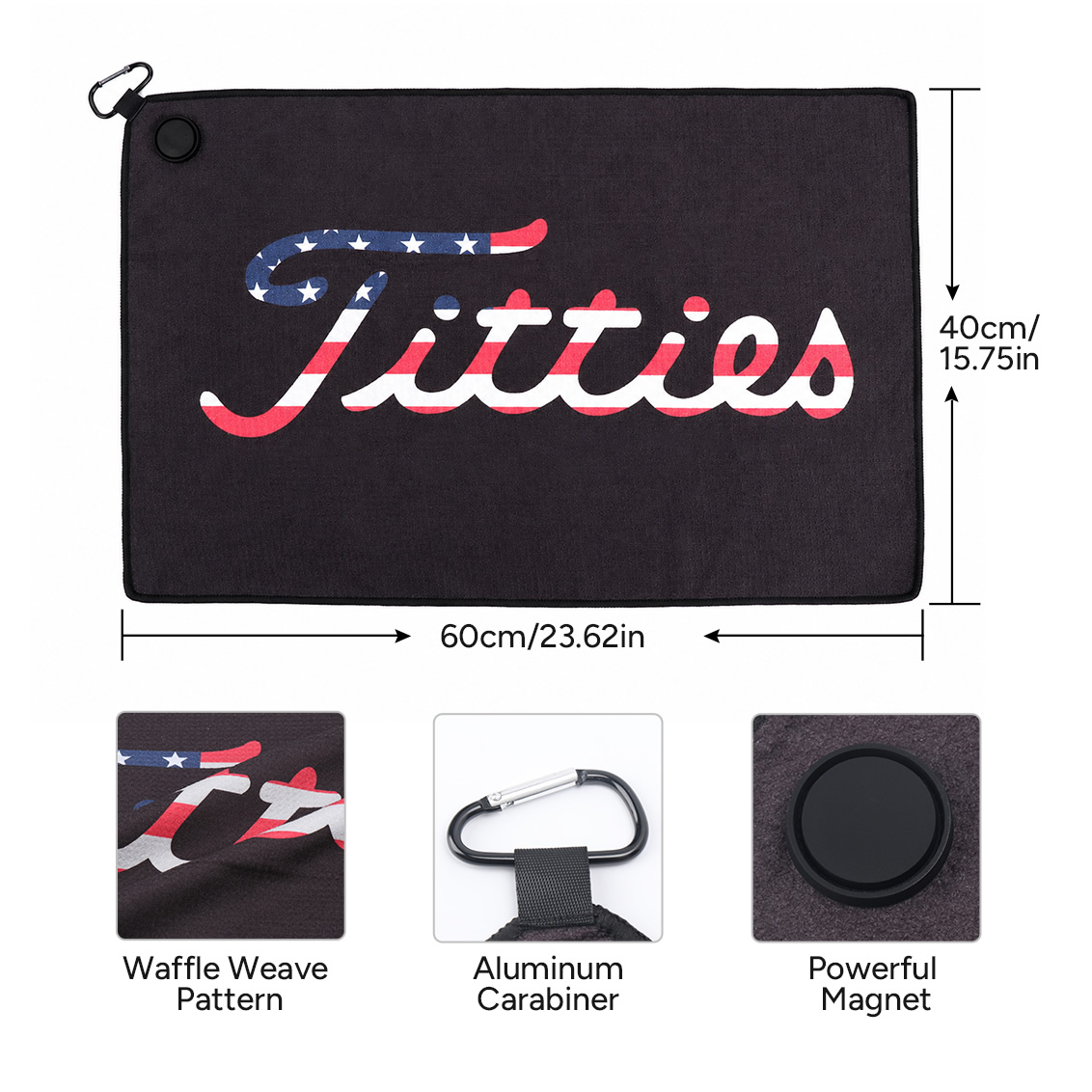 American Flag Magnetic Golf To - Golf Towel Waffle recension och pris